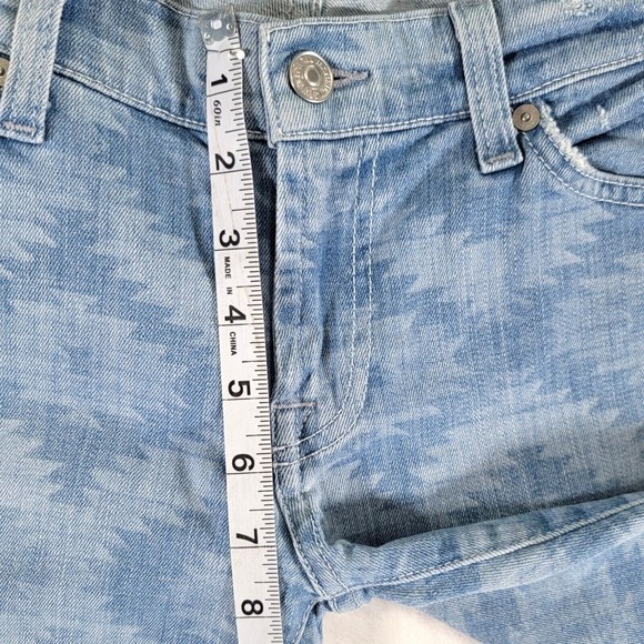 7 For ALL Mankind The Skinny Jeans Size 27 Ancient Pyramid Laser Aztec Print - Picture 12 of 16